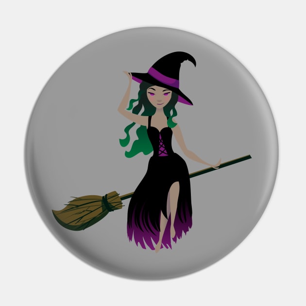 Cute witch Pin by CraftCloud