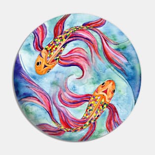 Watercolour Koi Pin