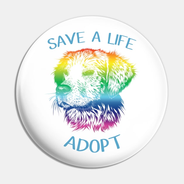 Save a Life - Adopt a Dog Pin by XanderWitch Creative