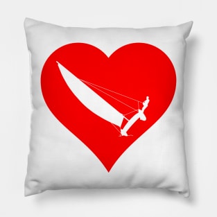 Red heart with catamaran Pillow