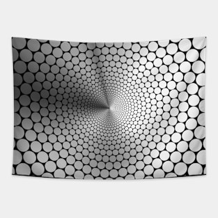 Optical Illusion Angle Gradient Silver on Black NOIR Tapestry