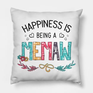 Happiness Is Being A Memaw Wildflowers Valentines Mothers Day Pillow