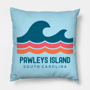 Pawleys Island South Carolina Vintage Wave Pillow