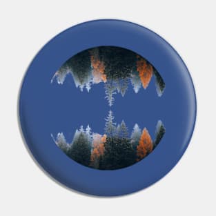 Misty Pine Forest (oval) Pin