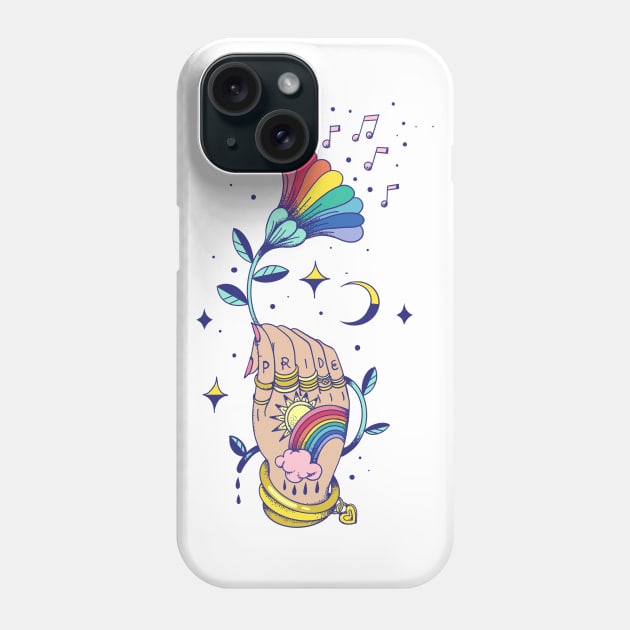 Pride month rainbow flower Phone Case by Paolavk