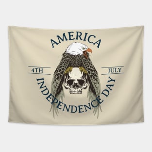 America Independence Day. July 4. Illustration with eagle and skull Tapestry