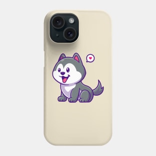 Cute Husky Dog Cartoon Phone Case