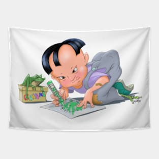 Asian artist child Tapestry