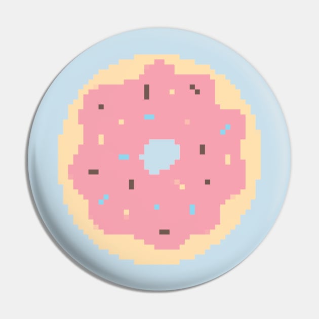 Strawberry Donut Pixel Art Pin by christinegames