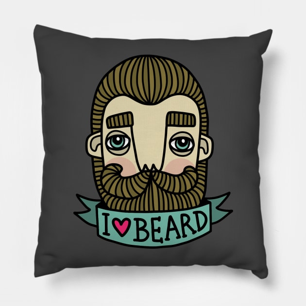 I love beard Pillow by BahKadisch