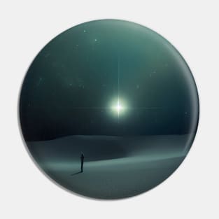 Ai Generated Art Scenery - Desert Landscape Under The Stars Pin