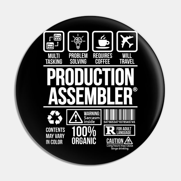 Production Assembler T-shirt | Job Profession | #DW T-Shirt T-Shirt T-Shirt Pin by DynamiteWear