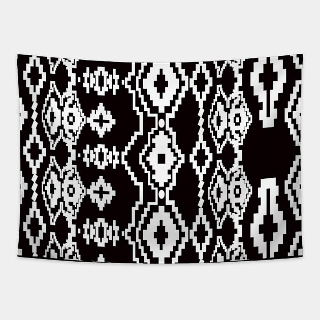 Black and white geometric abstract design Tapestry by ilhnklv