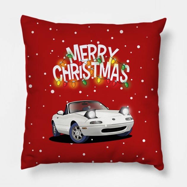 Mazda MX5 Christmas Sweater design Pillow by Webazoot