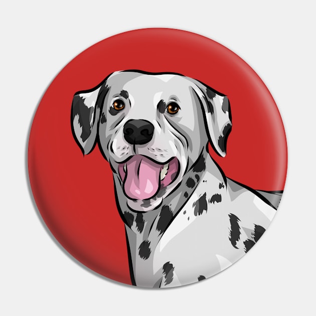 Cute Dalmatian Dog Pin by Shirin Illustration