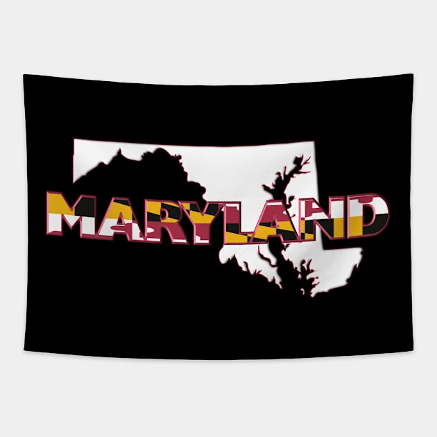 Maryland Colored State Letters Tapestry by m2inspiration