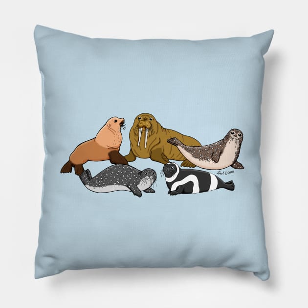 Alaskan Pinnipeds Pillow by HonuHoney