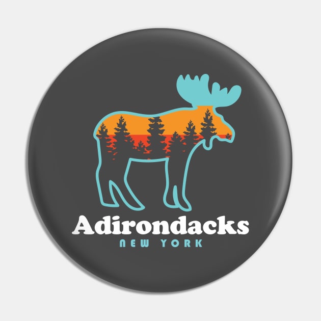 Adirondacks New York Moose Pin by PodDesignShop