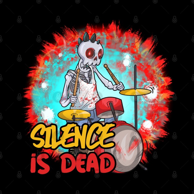 Metal Head Silence is Dead Skull by Trendy Black Sheep