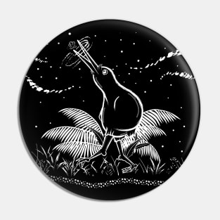 Kiwi Black and White Pin