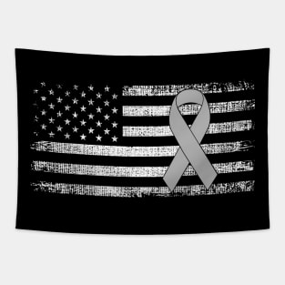 Brain Aneurysm Cancer Awareness Classic American Flag Tapestry