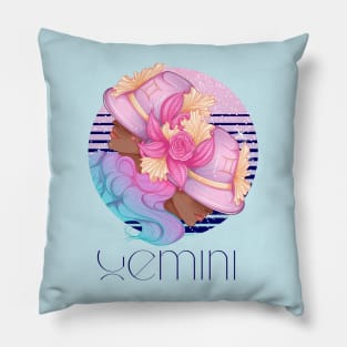 Gemini Zodiac Sign | Circle Beautiful Girl Pillow