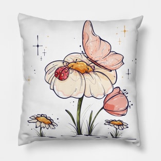 Butterfly And Ladybug In Love Pillow