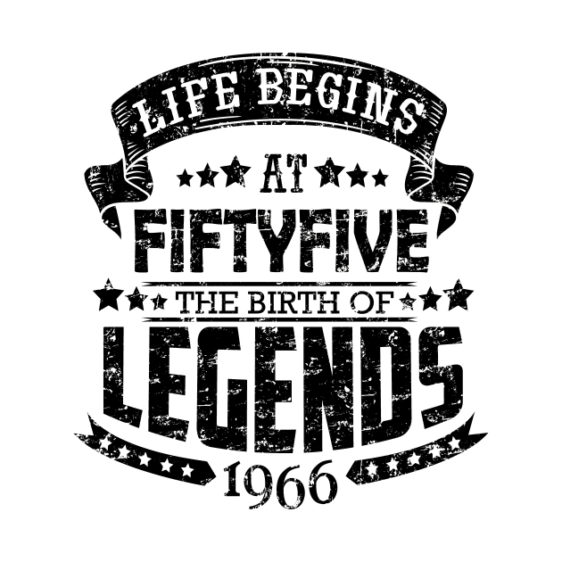 55th birthday life begins by HBfunshirts