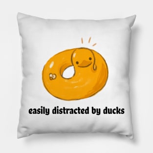 Easily distracted by ducks Pillow