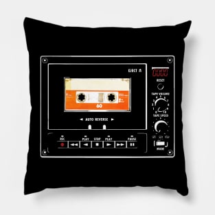 Old Cassette Tape Player Pillow