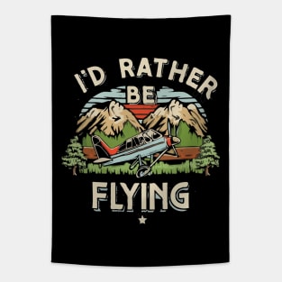 I'd Rather Be Flying. Retro Aircraft Tapestry