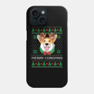 Merry Corgmas Corgi Ugly Sweater Design Phone Case