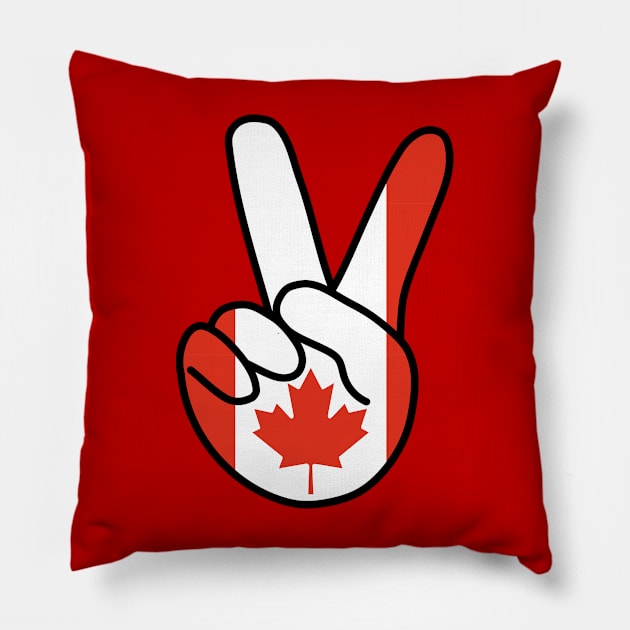 Canada V Sign Pillow by DiegoCarvalho