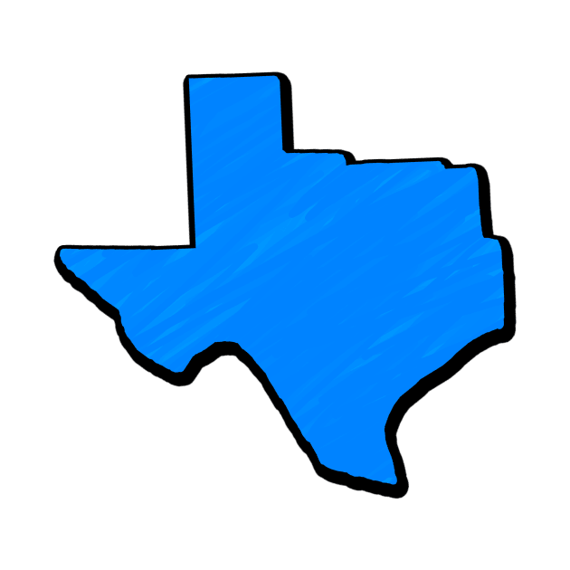 Bright Blue Texas Outline by Mookle