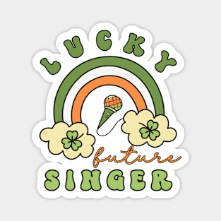 Lucky Future Singer for Kids, St. Patricks Day Kids Gift, Future Singer Star, Lucky Shamrock, Rainbow Lucky Future Singer  Kids Magnet