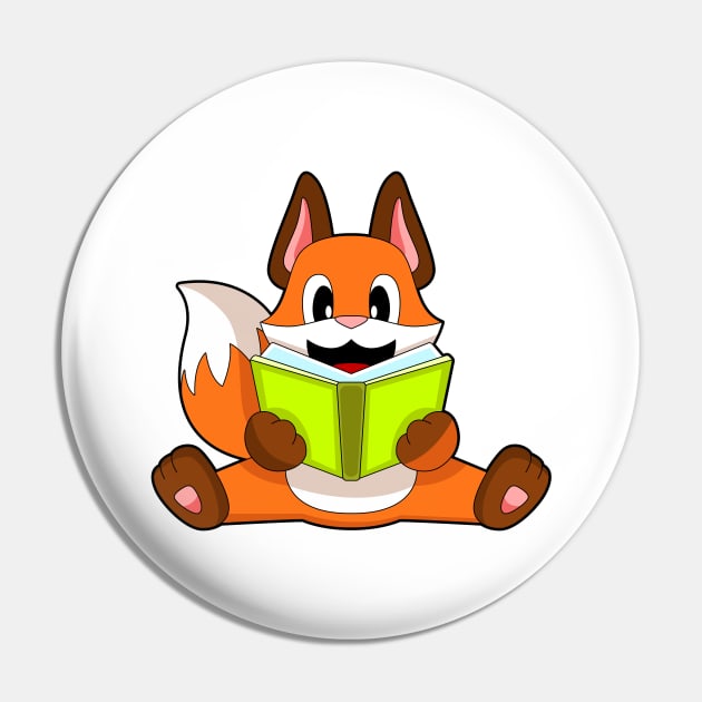 Fox Reading Book Pin by Markus Schnabel