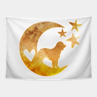 Goldendoodle Half Moon Stars Art Tapestry