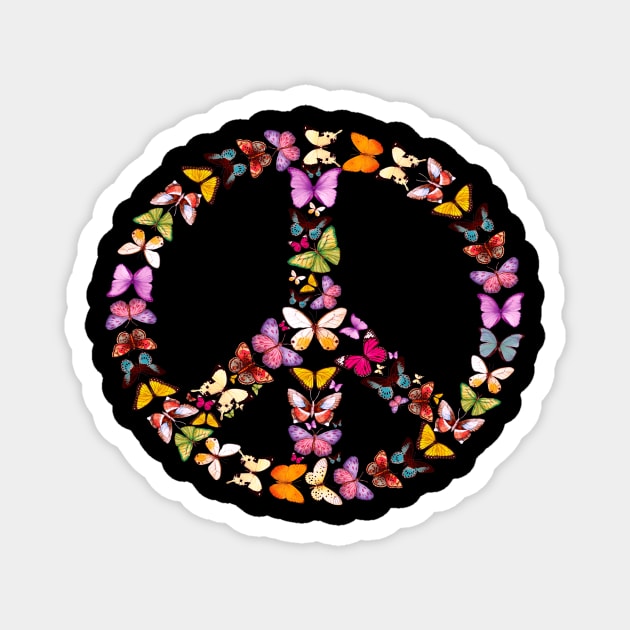 Love Peace Butterflies Costume Gift Magnet by Pretr=ty