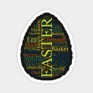 Colorful Words Easter Egg Shape Magnet
