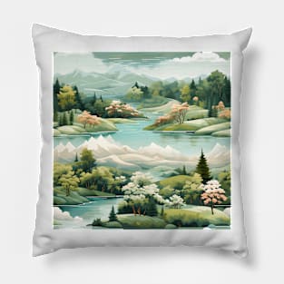 Fantasy Landscapes Lake Pattern 1 Pillow