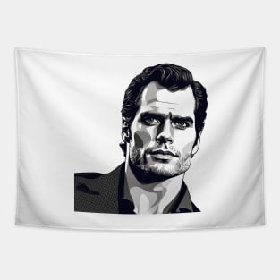 Henry Cavill as Argylle action movie 2024 graphic design Tapestry