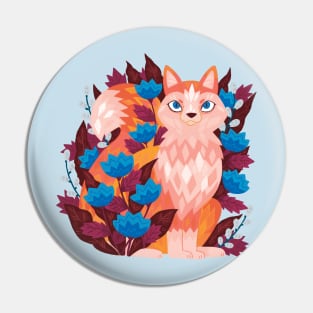 Fox in the Flowers Pin