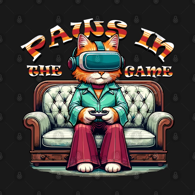 Vintage VR Gaming Cat - Nostalgic Geek Chic Apparel by TimeWarpWildlife