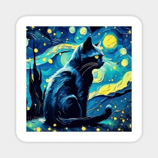 Cat Van Gogh Magnet