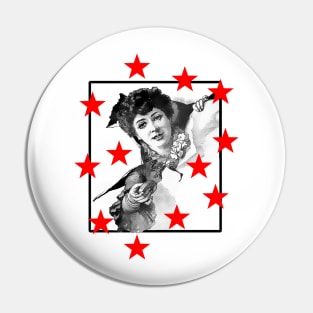 Red stars romantic girl Pin