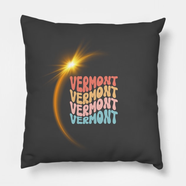 Vermont Total Solar Eclipse Pillow by Total Solar Eclipse