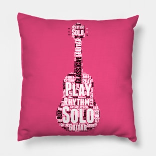 Guitar Typography Art Pillow