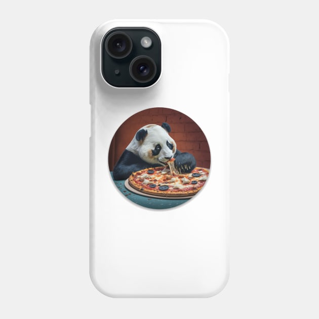 Real Panda Eats Pizza Realistic Art Phone Case by kiddo200