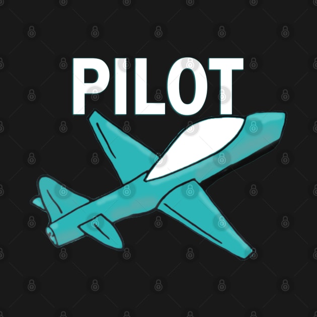 Pilot retro plane in blue by 4wardlabel