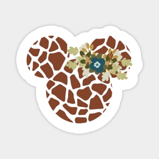 Giraffe Print Floral Mouse Magnet